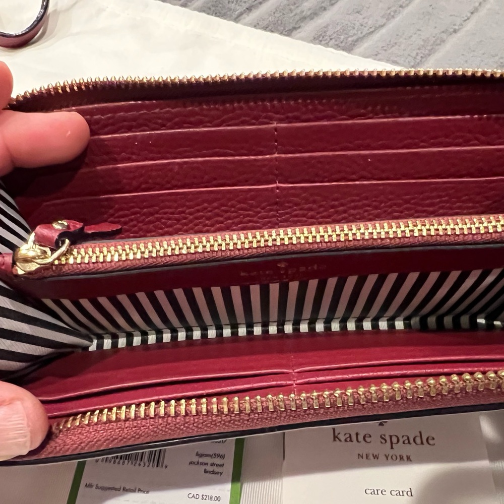 Kate Spade Burgundy Leather Tote and Wallet Set - Picture 3 of 16